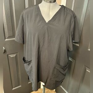 Adar Black Flex Stretch Scrub Set